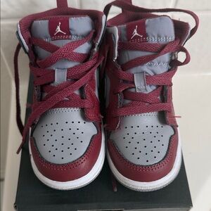 Jordan Kids Sneakers - Burgundy and Gray